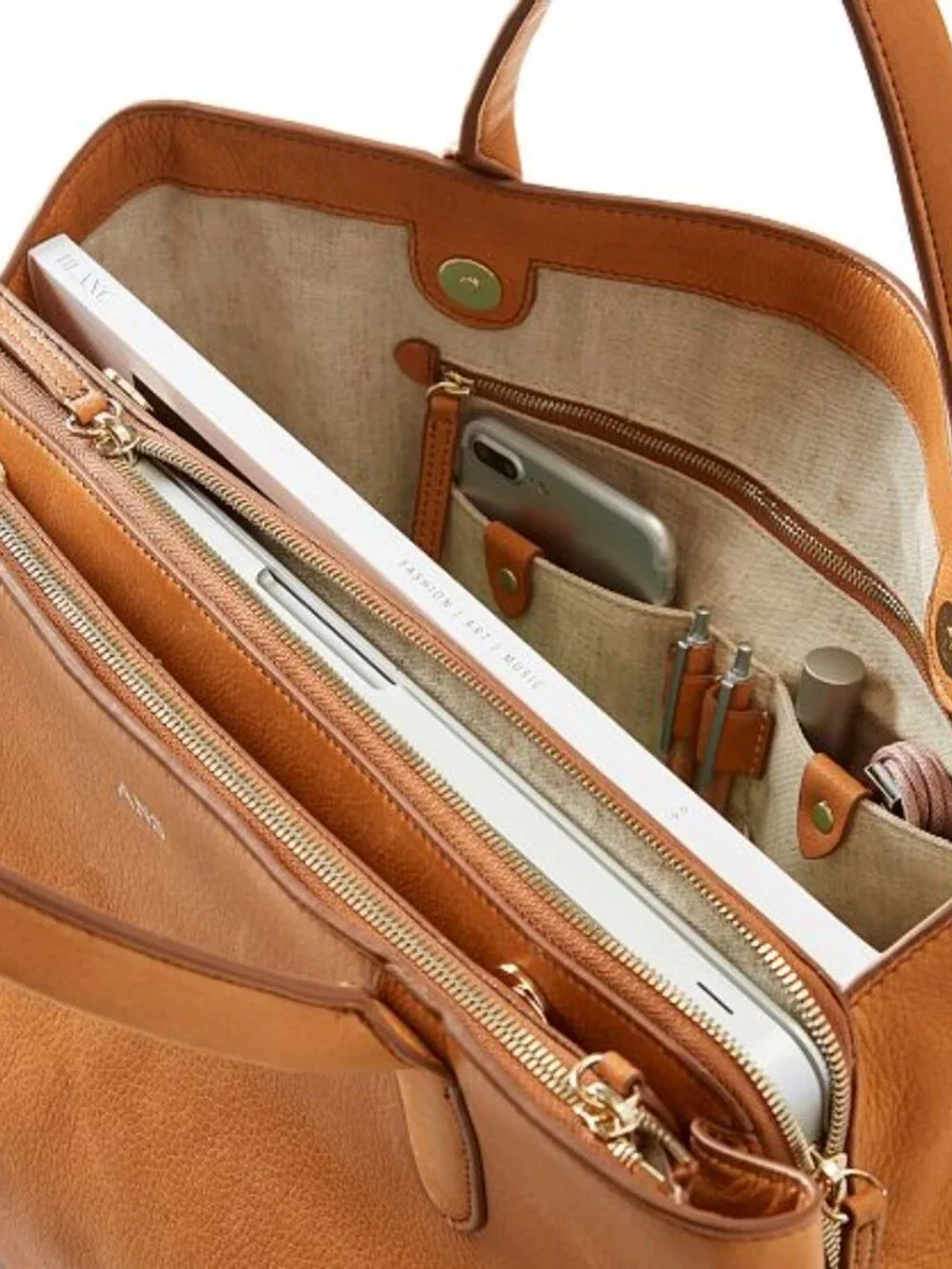 Leather Carryall / Work tote Handbag